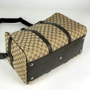 Gucci Bag Shoulder brown canvas Boston bag GG